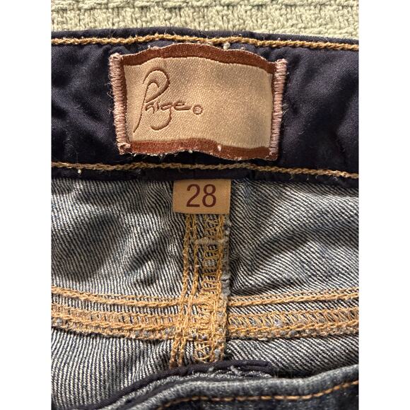 PAIGE Peg Skinny Jeans size 28 waist blue denim stretch - Picture 4 of 6
